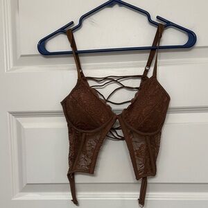 Brown Lace Women's Intimate Top